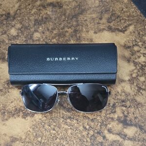 Burberry Black and Silver Men's Glasses